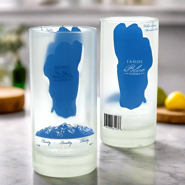 Tahoe Blue Vodka Bottle 16oz Glass Set