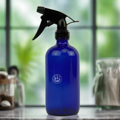 Round Cobalt Blue Glass 16oz Spray Bottle