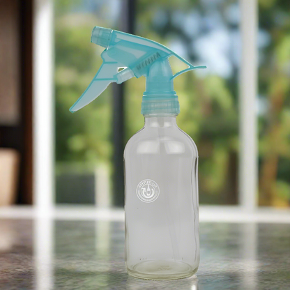 Clear Glass 8oz Spray Bottle - Blue