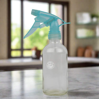 Clear Glass 8oz Spray Bottle - Blue