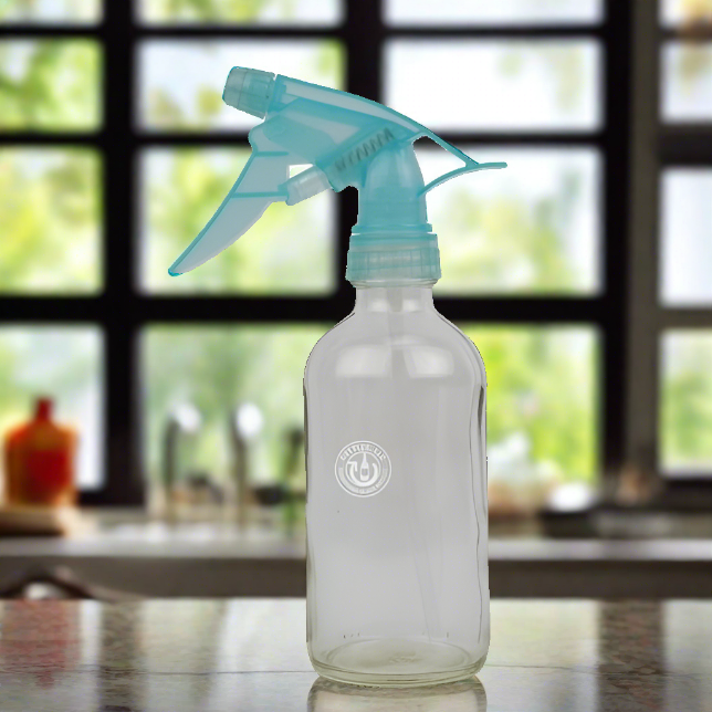 Clear Glass 8oz Spray Bottle - Blue