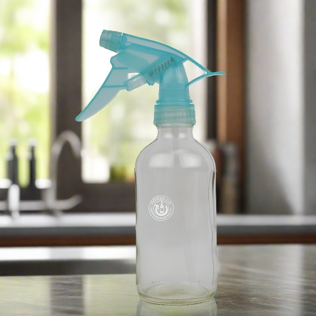 Clear Glass 8oz Spray Bottle - Blue