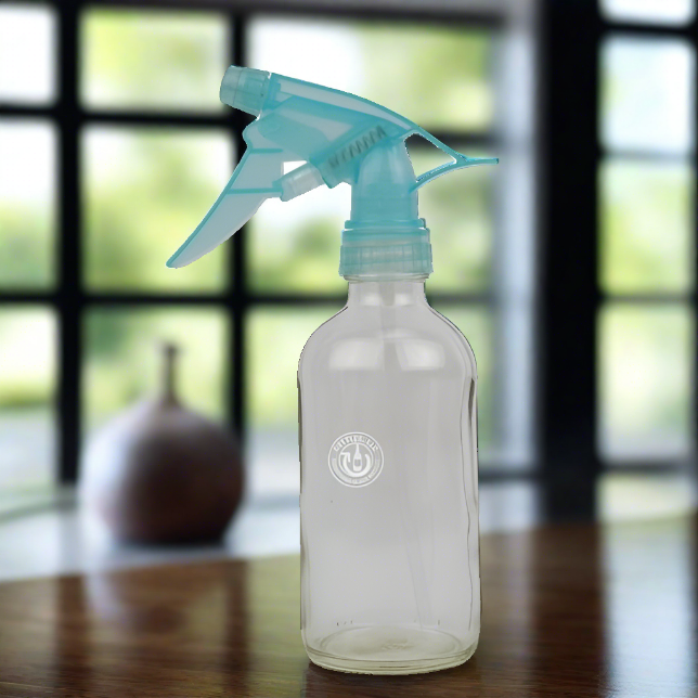 Clear Glass 8oz Spray Bottle - Blue