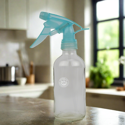 Clear Glass 8oz Spray Bottle - Blue