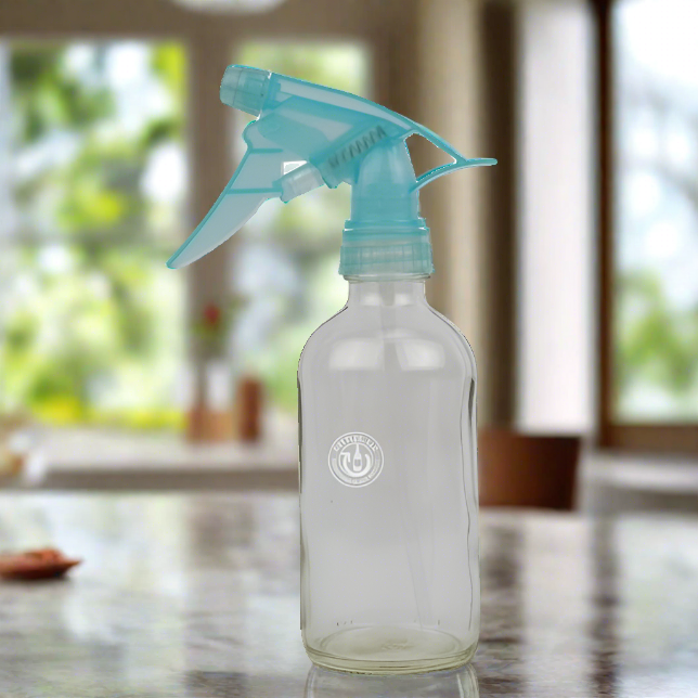 Clear Glass 8oz Spray Bottle - Blue