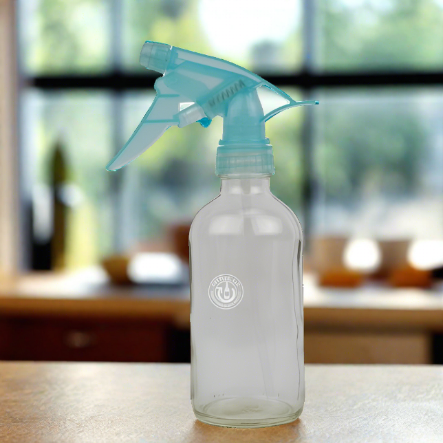 Clear Glass 8oz Spray Bottle - Blue