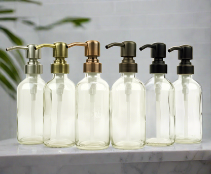 Clear Glass Bottle 8oz Soap Dispenser - Pump Style 8