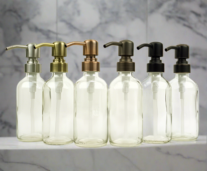 Clear Glass Bottle 8oz Soap Dispenser - Pump Style 8