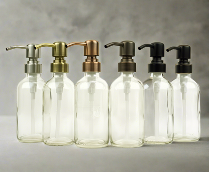 Clear Glass Bottle 8oz Soap Dispenser - Pump Style 8