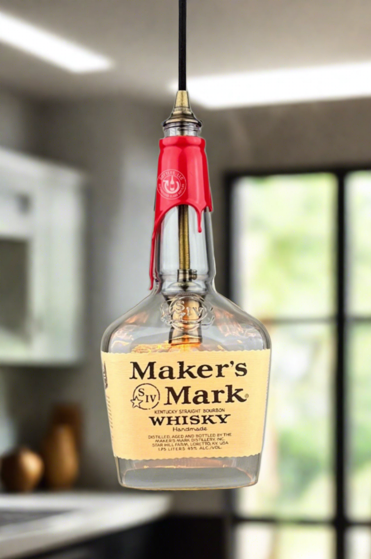 Maker's Mark Whisky 1.75L Bottle Pendant Light