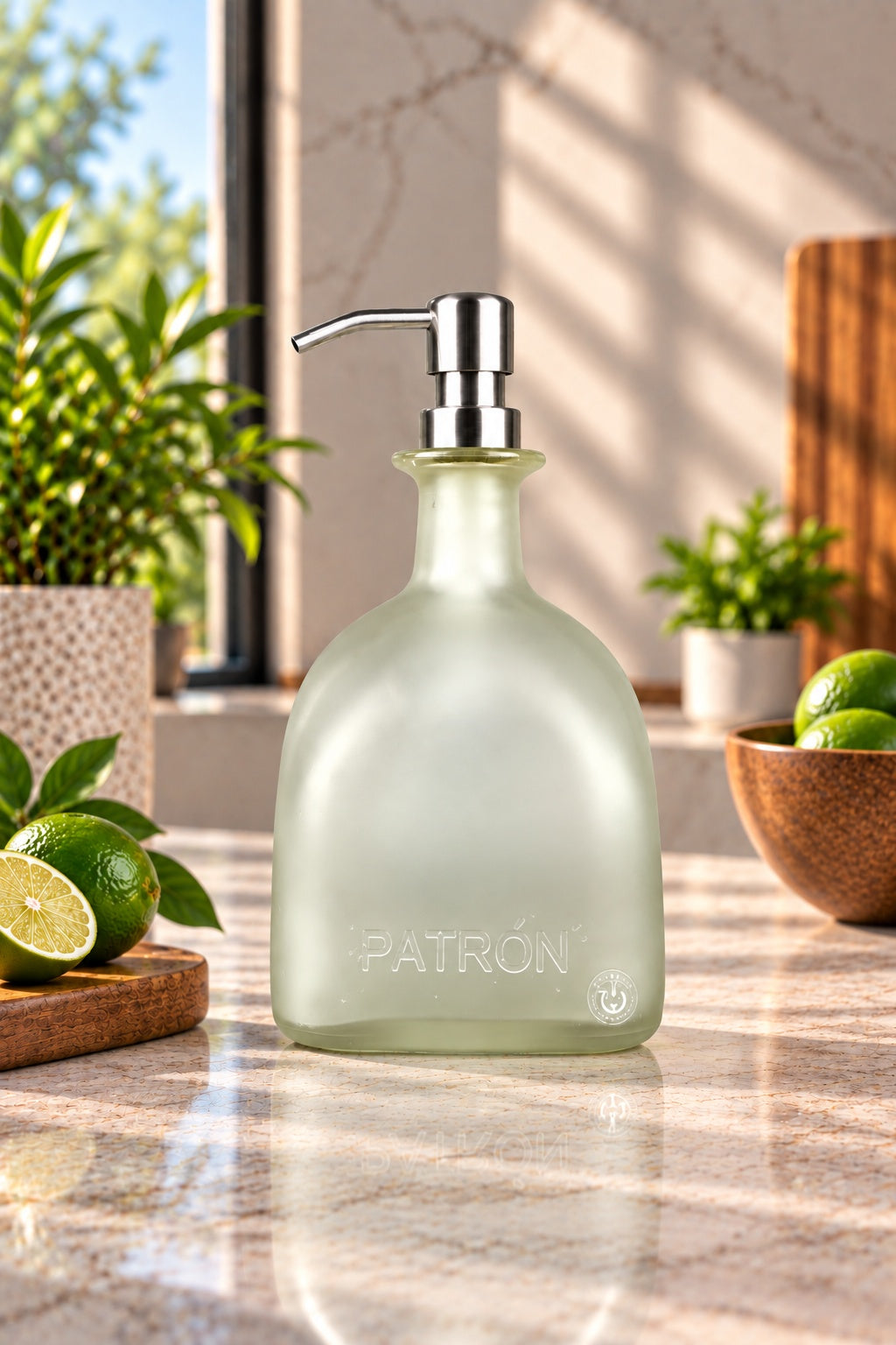 Patron Tequila Bottle Soap Dispenser - Frosted