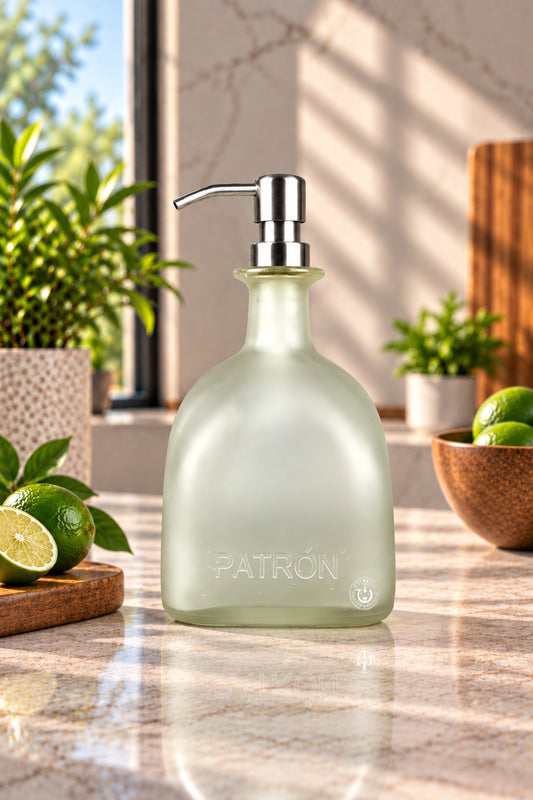 Patron Tequila Bottle Soap Dispenser - Frosted