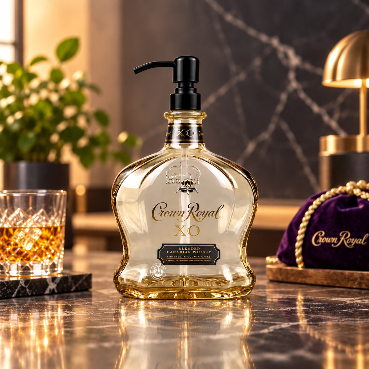 Crown Royal Whisky Bottle Soap Dispenser - XO