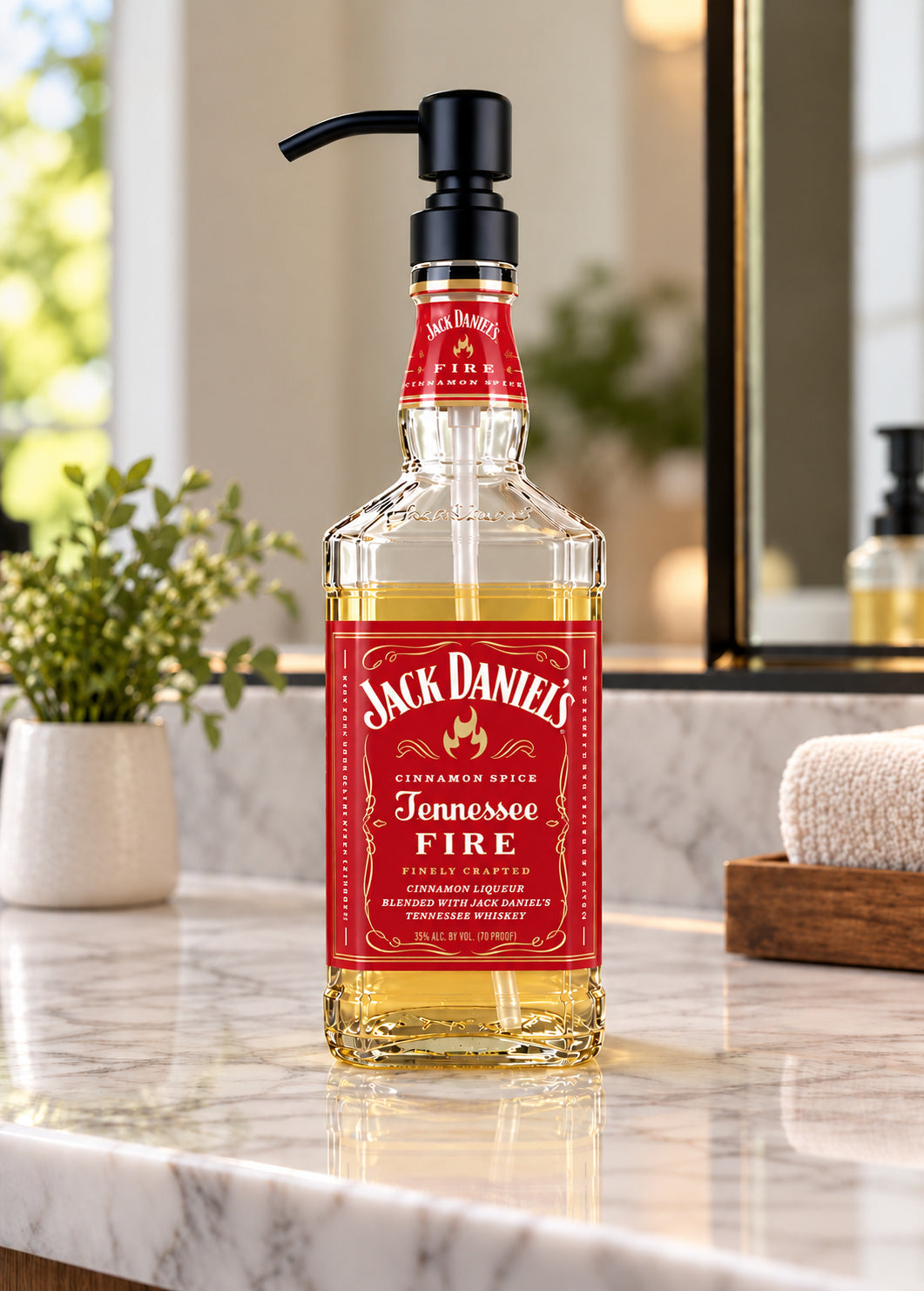 Jack Daniel's Whiskey Bottle Soap Dispenser