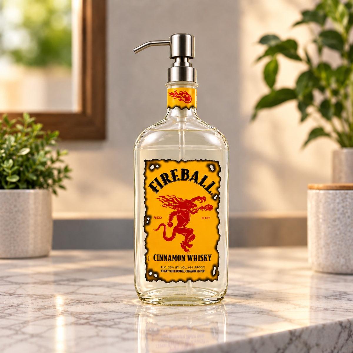 Fireball Cinnamon Whisky Bottle Soap Dispenser