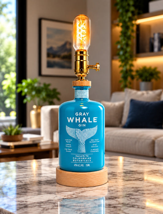 Gray Whale Gin Bottle Lamp