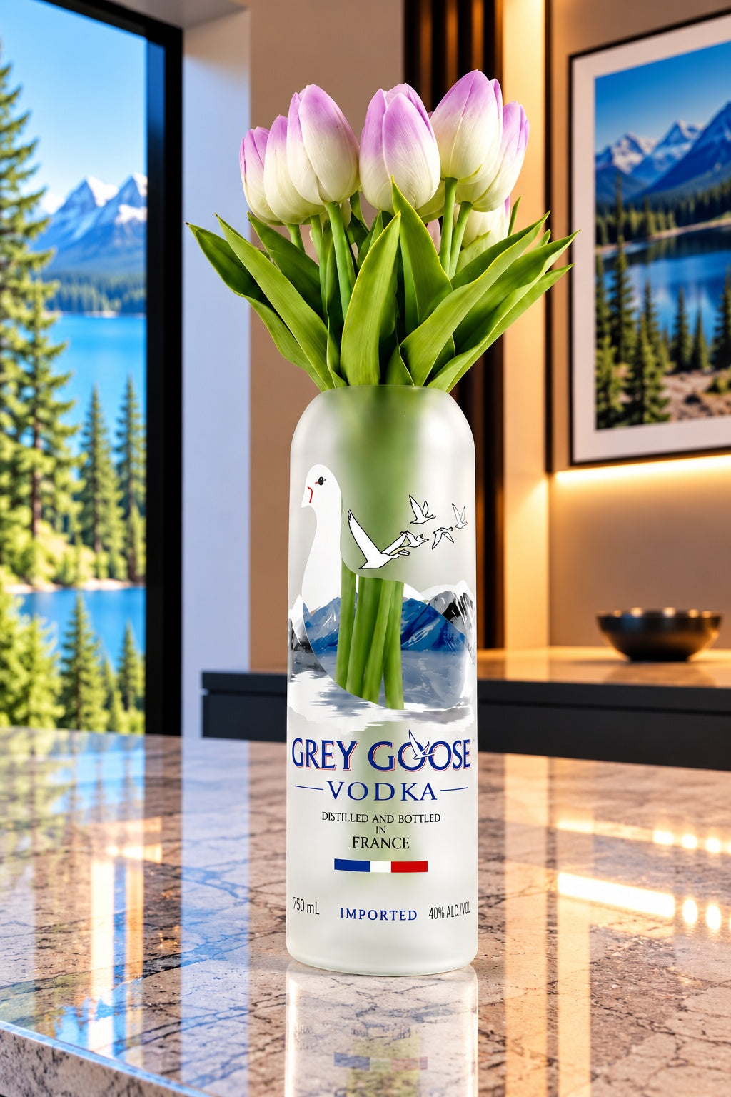 Grey Goose Vodka Bottle Vase
