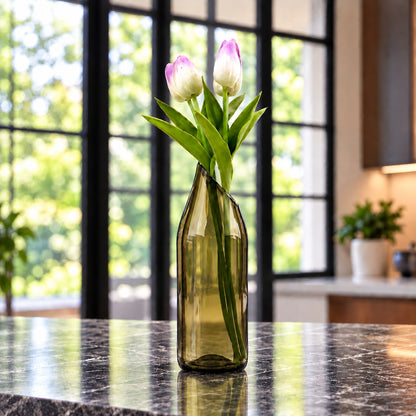 Wine Bottle Vase - High Slanted Cut