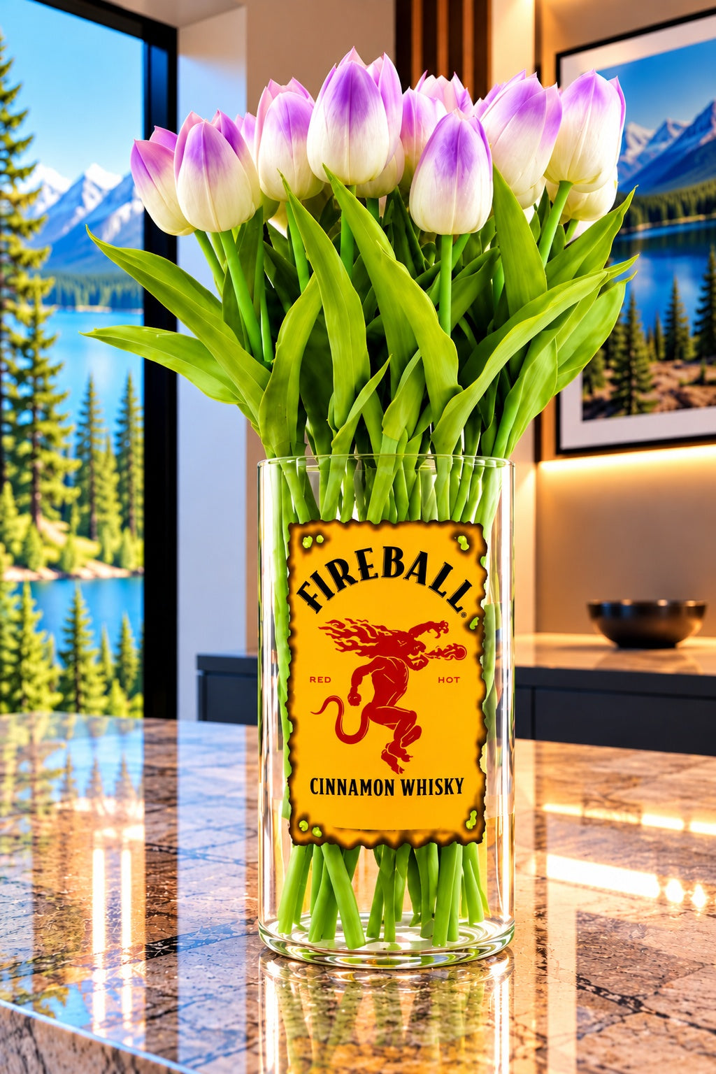 Fireball Cinnamon Whisky Bottle Vase