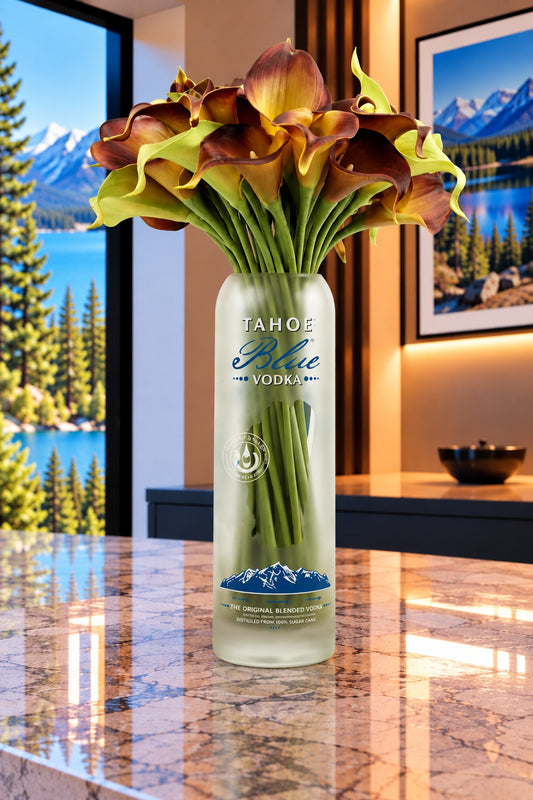 Tahoe Blue Vodka Bottle Vase