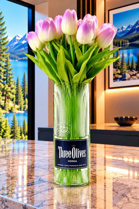Three Olives Vodka Bottle Vase