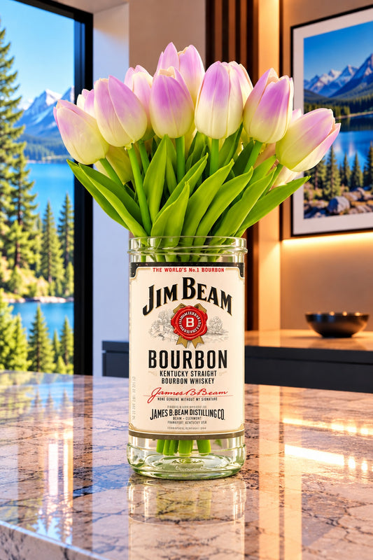 Jim Beam Whiskey Bottle Vase