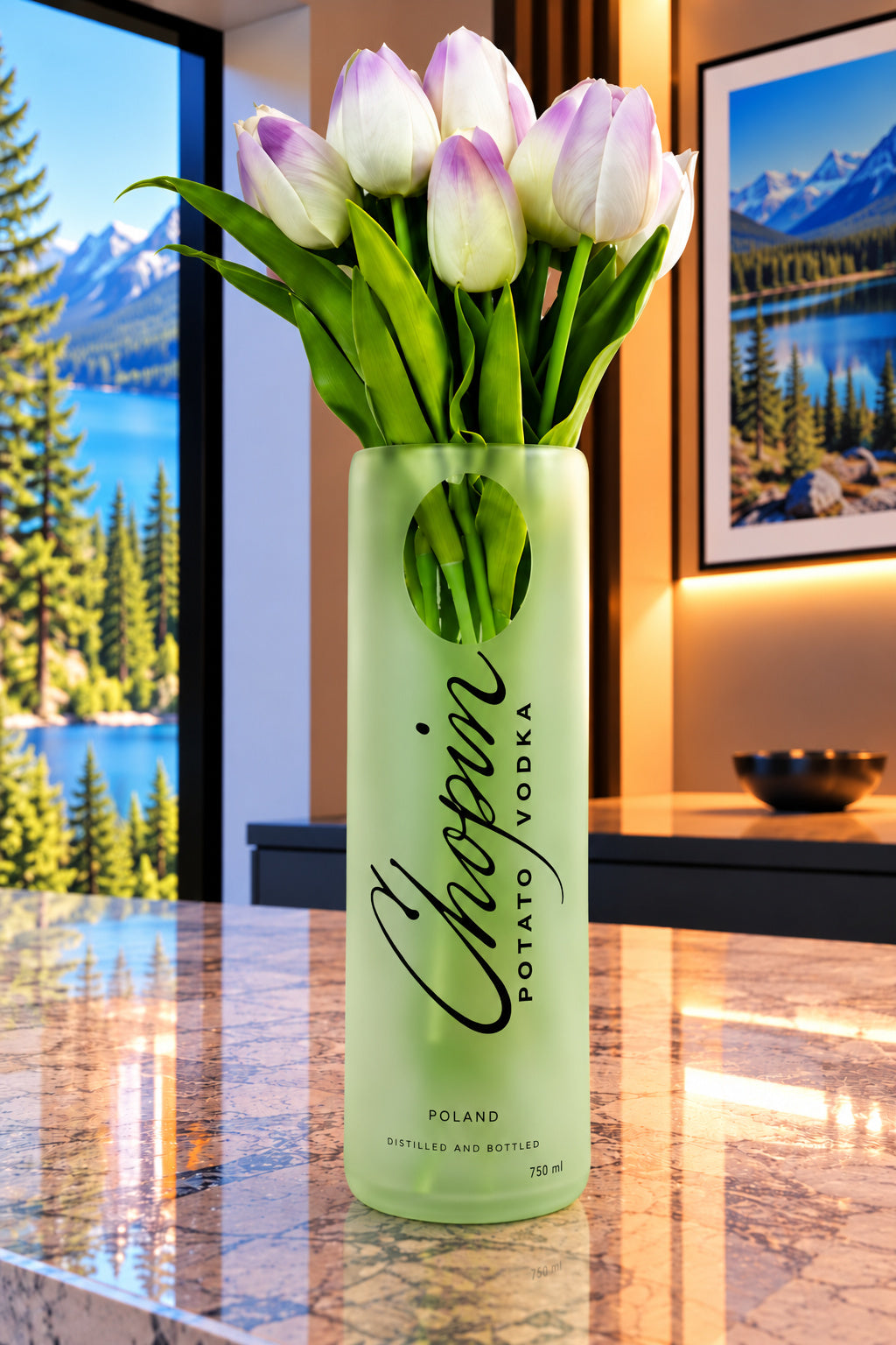 Chopin Vodka Bottle Vase