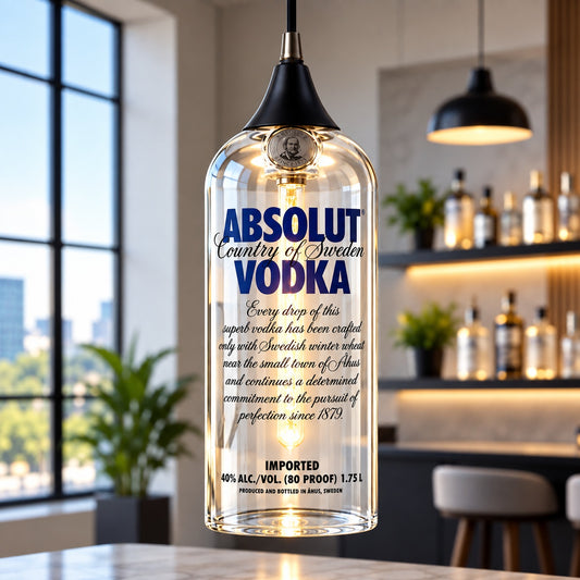 Absolut Vodka Bottle Pendant Light