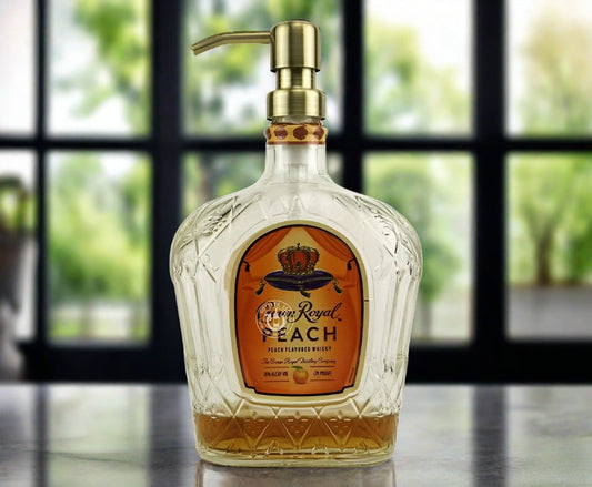 Crown Royal Whisky Bottle Soap Dispenser - Peach
