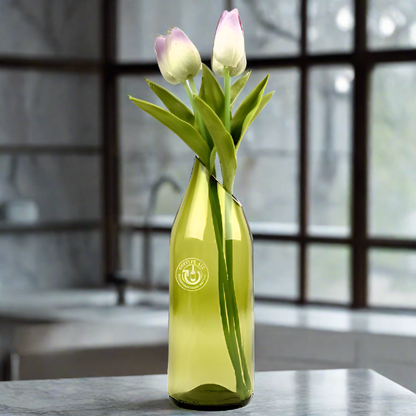 Burgundy Wine Bottle High-Slanted Cut Vase