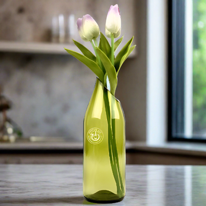 Burgundy Wine Bottle High-Slanted Cut Vase