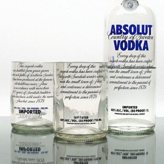 Absolut Vodka Bottle 16oz Glass Set