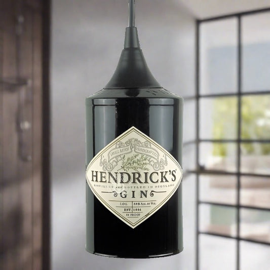 Hendrick's Gin Bottle Pendant Light - Top Cut