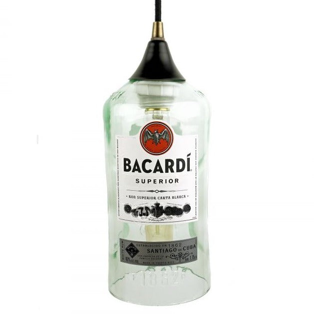 Hanging Bacardi Whiskey Bottle sold Lamp