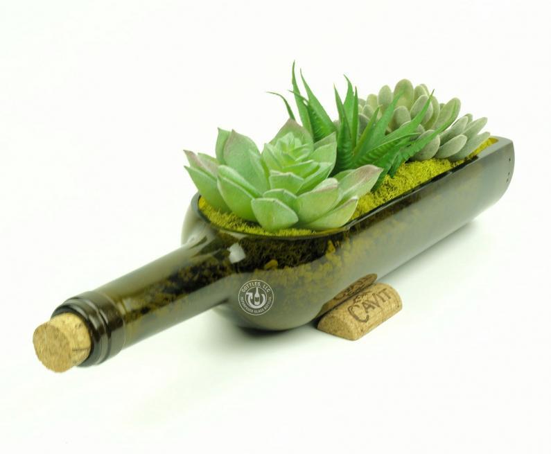 Wine Bottle Planter Set