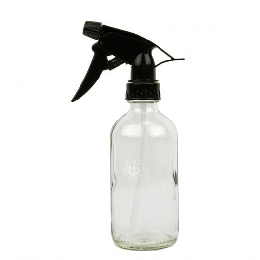 Clear Glass 8oz Spray Bottle - Black